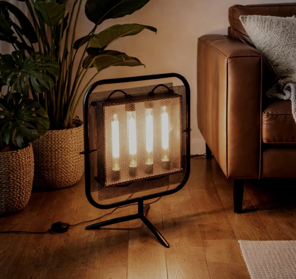 Lampe pivotante en métal teinté. Éclairage ampoules vintage.